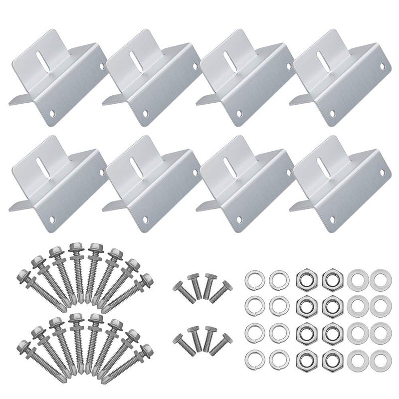 BougeRV 8 Units Solar Panel Mounting z Bracket, Supporting for RV, Roof, Boat, Off Grid, 2 Set of 4 Units - Image 1